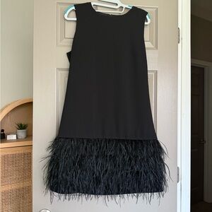 Sam Edelman Black Dress with Feather Detail